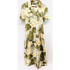 Bahama Beach Dress SZ M Womens Green  Hawaiian Resort Wear Tropical T1019